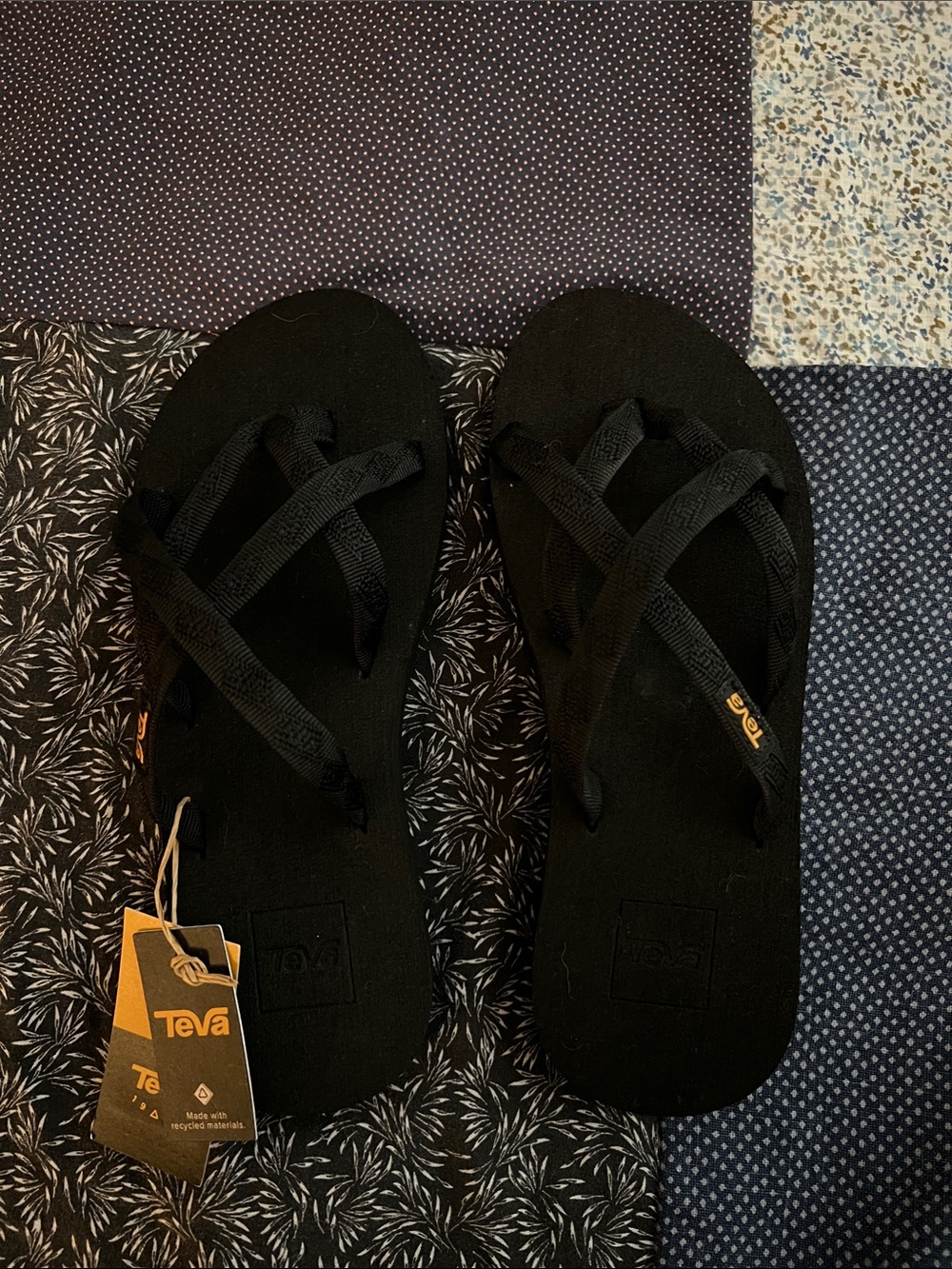 Teva Black Cross-Strap Women's Sandals